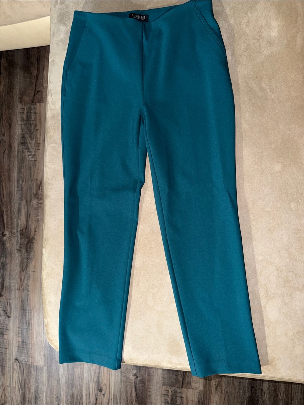 Rachel Zoe Teal Straight-Leg Dress Pants